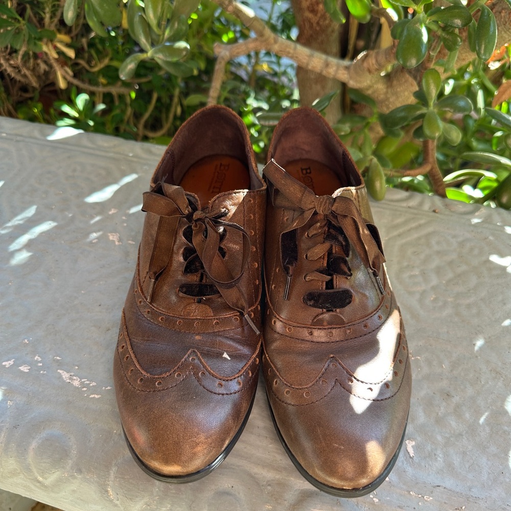Brown Leather Oxford Shoes